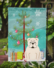 Load image into Gallery viewer, Merry Christmas Tree English Bulldog White Garden Flag - Outdoor Decorative Yard Flag BB4248GF