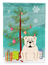 Load image into Gallery viewer, Merry Christmas Tree English Bulldog White Garden Flag - Outdoor Decorative Yard Flag BB4248GF