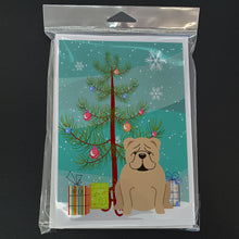 Load image into Gallery viewer, Merry Christmas Tree English Bulldog Fawn Greeting Cards Pack of 8