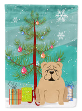 Load image into Gallery viewer, Merry Christmas Tree English Bulldog Fawn Garden Flag - Outdoor Decorative Yard Flag BB4249GF