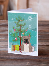 Load image into Gallery viewer, Merry Christmas Tree English Bulldog Grey Brindle  Greeting Cards Pack of 8