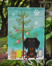Load image into Gallery viewer, Merry Christmas Tree Wire Haired Dachshund Black Tan Garden Flag - Outdoor Decorative Yard Flag BB4252GF