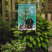 Load image into Gallery viewer, Merry Christmas Tree Wire Haired Dachshund Dapple Garden Flag - Outdoor Decorative Yard Flag BB4253GF
