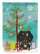 Load image into Gallery viewer, Merry Christmas Tree Wire Haired Dachshund Dapple Garden Flag - Outdoor Decorative Yard Flag BB4253GF