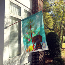 Load image into Gallery viewer, Merry Christmas Tree Wire Haired Dachshund Chocolate Flag Canvas House Size BB4254CHF