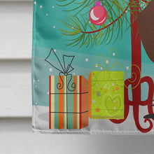 Load image into Gallery viewer, Merry Christmas Tree Wire Haired Dachshund Chocolate Flag Canvas House Size BB4254CHF