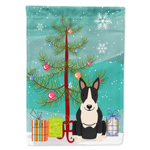 Load image into Gallery viewer, Merry Christmas Tree Bull Terrier Black White Flag Canvas House Size BB4258CHF
