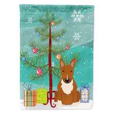 Load image into Gallery viewer, Merry Christmas Tree Bull Terrier Red Flag Canvas House Size BB4259CHF