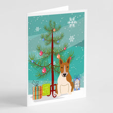 Load image into Gallery viewer, Merry Christmas Tree Bull Terrier Red White Greeting Cards Pack of 8