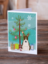 Load image into Gallery viewer, Merry Christmas Tree Bull Terrier Dark Brindle Greeting Cards Pack of 8