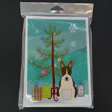 Load image into Gallery viewer, Merry Christmas Tree Bull Terrier Dark Brindle Greeting Cards Pack of 8