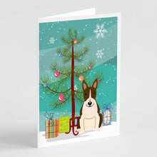 Load image into Gallery viewer, Merry Christmas Tree Bull Terrier Dark Brindle Greeting Cards Pack of 8