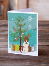 Load image into Gallery viewer, Merry Christmas Tree Bull Terrier Brindle Greeting Cards Pack of 8