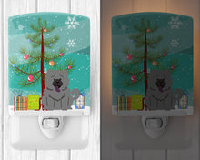 Load image into Gallery viewer, Merry Christmas Tree Chow Chow Blue Ceramic Night Light BB4264CNL