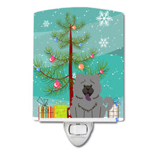 Load image into Gallery viewer, Merry Christmas Tree Chow Chow Blue Ceramic Night Light BB4264CNL