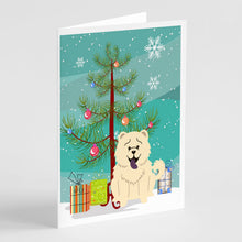 Load image into Gallery viewer, Merry Christmas Tree Chow Chow White Greeting Cards Pack of 8