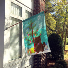 Load image into Gallery viewer, Merry Christmas Tree Chow Chow Chocolate Flag Canvas House Size BB4266CHF