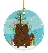 Load image into Gallery viewer, Merry Christmas Tree Chow Chow Chocolate Ornament - Round Ceramic Ornament – Artist-Designed Keepsake Decoration BB4266CO1