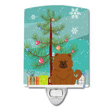 Load image into Gallery viewer, Merry Christmas Tree Chow Chow Red Ceramic Night Light BB4267CNL