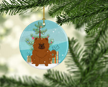 Load image into Gallery viewer, Merry Christmas Tree Chow Chow Red Ornament - Round Ceramic Ornament – Artist-Designed Keepsake Decoration BB4267CO1
