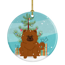 Load image into Gallery viewer, Merry Christmas Tree Chow Chow Red Ornament - Round Ceramic Ornament – Artist-Designed Keepsake Decoration BB4267CO1