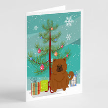 Load image into Gallery viewer, Merry Christmas Tree Chow Chow Red Greeting Cards Pack of 8