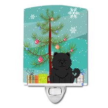 Load image into Gallery viewer, Merry Christmas Tree Chow Chow Black Ceramic Night Light BB4268CNL