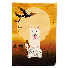Load image into Gallery viewer, Halloween White German Shepherd Flag Canvas House Size BB4311CHF