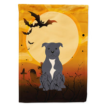 Load image into Gallery viewer, Halloween Staffordshire Bull Terrier Blue Flag Canvas House Size BB4312CHF