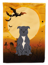 Load image into Gallery viewer, Halloween Staffordshire Bull Terrier Blue Garden Flag - Outdoor Decorative Yard Flag BB4312GF