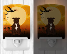 Load image into Gallery viewer, Halloween Staffordshire Bull Terrier Chocolate Ceramic Night Light BB4314CNL