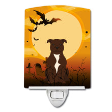 Load image into Gallery viewer, Halloween Staffordshire Bull Terrier Chocolate Ceramic Night Light BB4314CNL