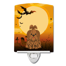 Load image into Gallery viewer, Halloween Shih Tzu Silver Chocolate Ceramic Night Light BB4352CNL