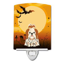 Load image into Gallery viewer, Halloween Shih Tzu Red White Ceramic Night Light BB4353CNL
