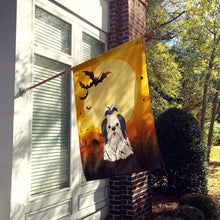 Load image into Gallery viewer, Halloween Shih Tzu Black White Flag Canvas House Size BB4354CHF