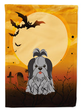 Load image into Gallery viewer, Halloween Shih Tzu Black Silver Garden Flag - Outdoor Decorative Yard Flag BB4355GF