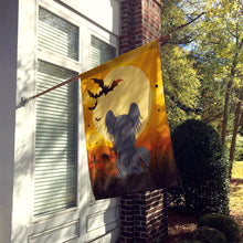 Load image into Gallery viewer, Halloween Chinese Crested Black Flag Canvas House Size BB4378CHF