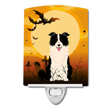 Load image into Gallery viewer, Halloween Border Collie Black White Ceramic Night Light BB4384CNL