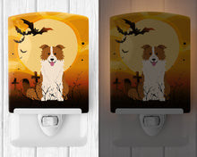 Load image into Gallery viewer, Halloween Border Collie Red White Ceramic Night Light BB4385CNL
