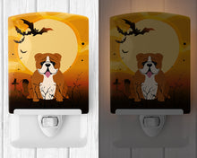 Load image into Gallery viewer, Halloween English Bulldog Red White Ceramic Night Light BB4386CNL