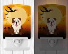 Load image into Gallery viewer, Halloween English Bulldog Brindle White Ceramic Night Light BB4387CNL
