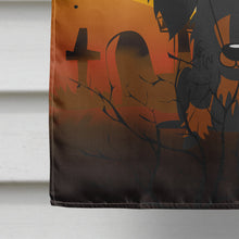 Load image into Gallery viewer, Halloween Wire Haired Dachshund Black Tan Flag Canvas House Size BB4393CHF
