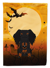 Load image into Gallery viewer, Halloween Wire Haired Dachshund Black Tan Garden Flag - Outdoor Decorative Yard Flag BB4393GF