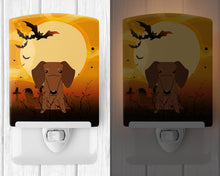 Load image into Gallery viewer, Halloween Dachshund Red Brown Ceramic Night Light BB4396CNL