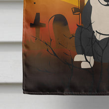 Load image into Gallery viewer, Halloween Bull Terrier Black White Flag Canvas House Size BB4399CHF