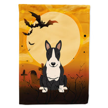 Load image into Gallery viewer, Halloween Bull Terrier Black White Flag Canvas House Size BB4399CHF