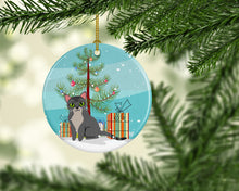 Load image into Gallery viewer, Asian Cat Merry Christmas Tree Ornament - Round Ceramic Ornament – Artist-Designed Keepsake Decoration BB4414CO1