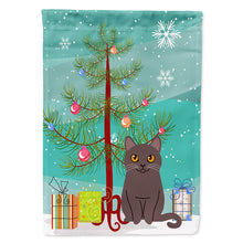Load image into Gallery viewer, Chartreux Cat Merry Christmas Tree Flag Canvas House Size BB4418CHF