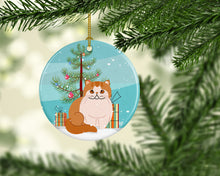 Load image into Gallery viewer, Exotic Shorthair Cat Merry Christmas Tree Ornament - Round Ceramic Ornament – Artist-Designed Keepsake Decoration BB4419CO1