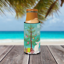 Load image into Gallery viewer, Foreign White Cat Merry Christmas Tree   Hugger for slim cans BB4420MUK